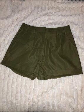 Dressy Khaki High Waistes Shorts